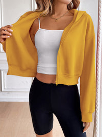Ivy Lane Zip Up Dropped Shoulder Hooded Jacket Trandify Deal