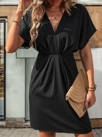 Perfee Ruched Short Sleeve Mini Dress Trandify deal