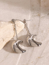 Stainless Steel Moon Dangle Earrings Trandify Deal