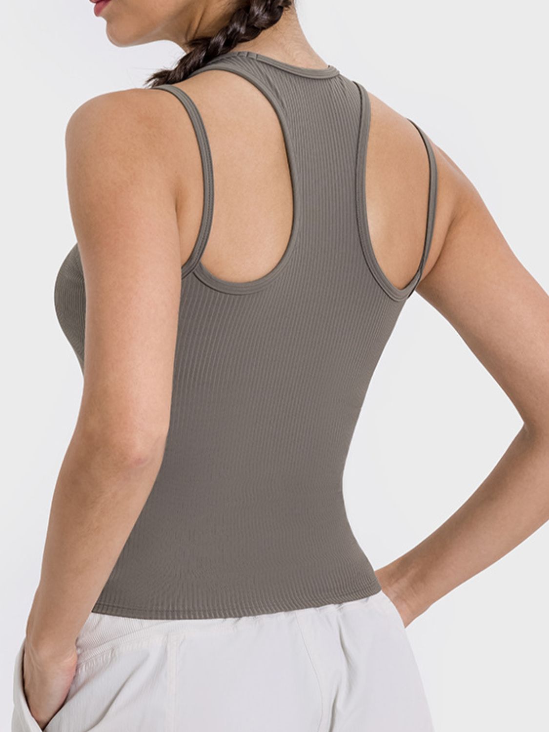 Millennia Cutout Round Neck Racerback Active Tank Trandify deal