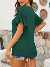 V-Neck Flutter Sleeve T-Shirt Trandify deal