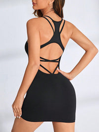 Crisscross Scoop Neck Active Dress Trandify deal