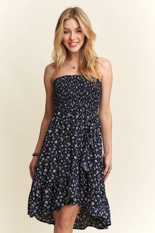 ADORA Smocked Floral Tube Dress with Pockets Trandify Deal