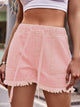 Drawstring Raw Hem Denim Shorts Trandify deal
