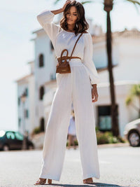 Off Shoulder Long Sleeve Top and Pants Set Trandify deal