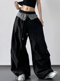 Women’s Black and White Checkered Wide Leg Pants for Casual & Office Outfits