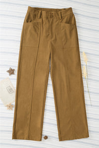 Half Elastic Waist Straight Pants Trandify Deal