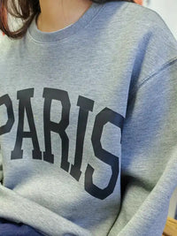 Basic Bae PARIS Round Neck Long Sleeve Air Scuba Sweatshirt Trandify Deal