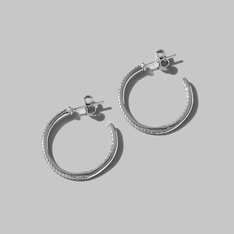 Zircon 925 Sterling Silver C-Hoop Earrings Trandify Deal