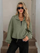 Women's Ribbed Drawstring Jacket - Casual Long Sleeve Zip-Up