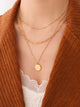 18K Gold-Plated Three-Layered Engraved Necklace – Elegant and Versatile Layered Chain for Women | TrandifyDeal