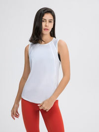 Women’s Cutout Back Active Tank Top – Cropped Yoga Tee for Workouts
