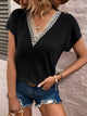 Full Size Lace Detail V-Neck Short Sleeve T-Shirt Trandify deal