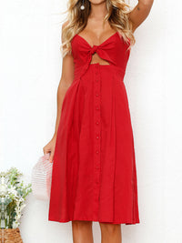 Cutout Smocked Sweetheart Neck Cami Dress Trandify deal