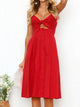 Cutout Smocked Sweetheart Neck Cami Dress Trandify deal