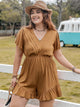 Plus Size Ruffled V-Neck Short Sleeve Romper Trandify deal