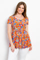 Be Stage Full Size Floral Short Sleeve Babydoll Top Trandify deal