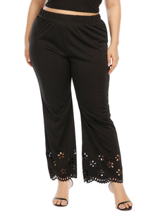 Plus Size Openwork Detail Pants Trandify deal