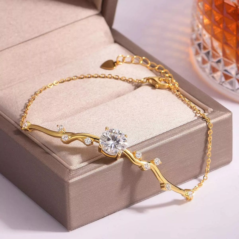 2 Carat Moissanite Bracelet for Women, 925 Sterling Silver