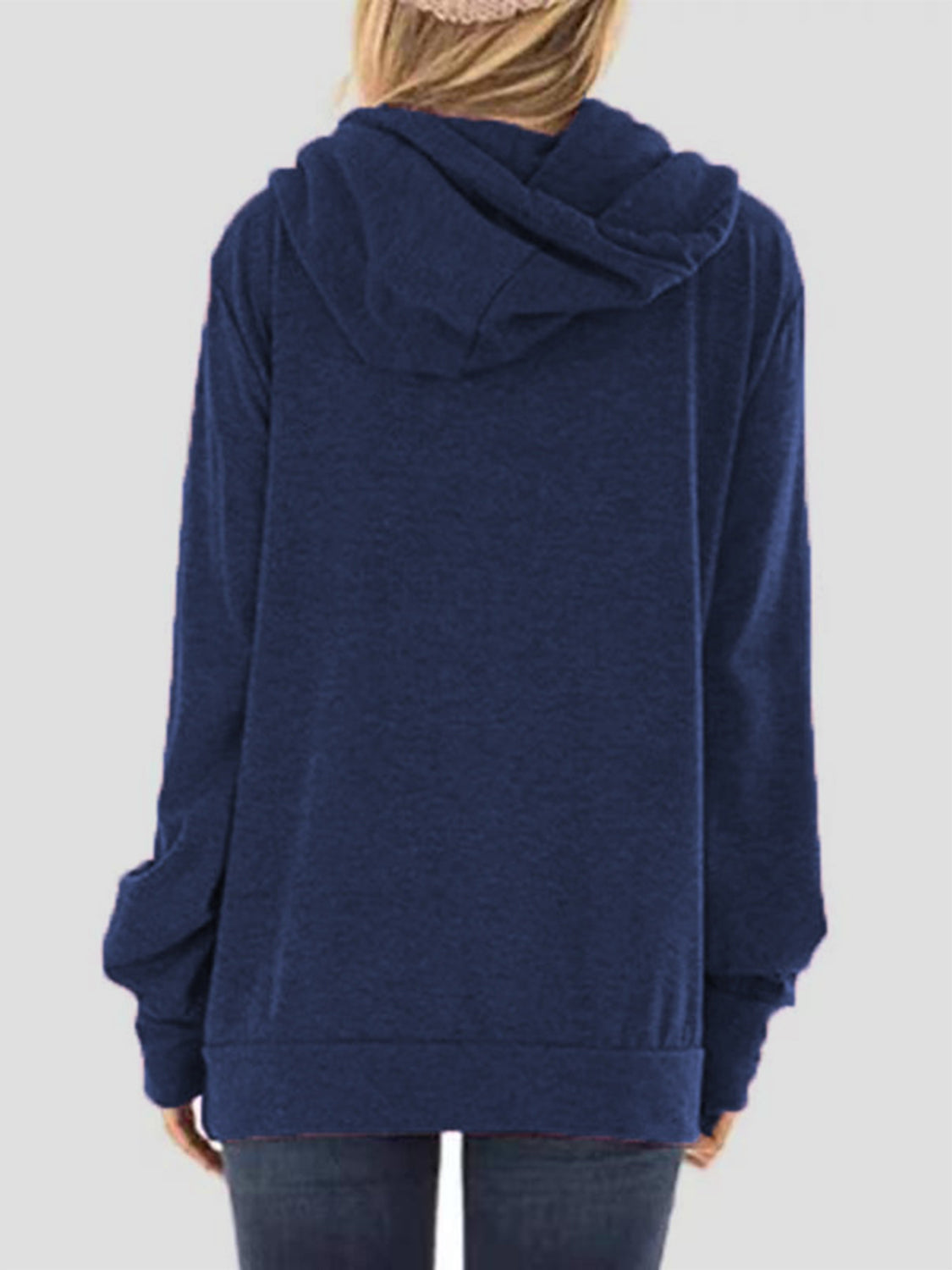 Drawstring Letter Graphic Long Sleeve Hoodie Trandify Deal