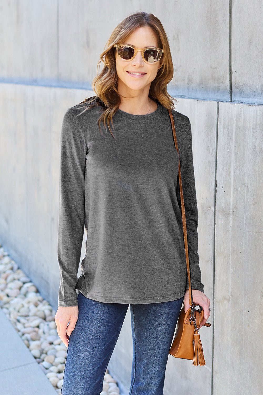 Basic Bae Full Size Round Neck Long Sleeve Top Trandify Deal