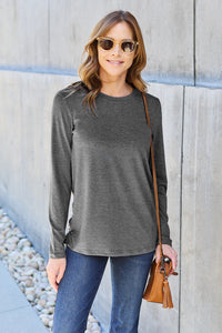 Basic Bae Full Size Round Neck Long Sleeve Top Trandify Deal