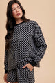 Women’s checkered round neck top and drawstring shorts set for summer in USA