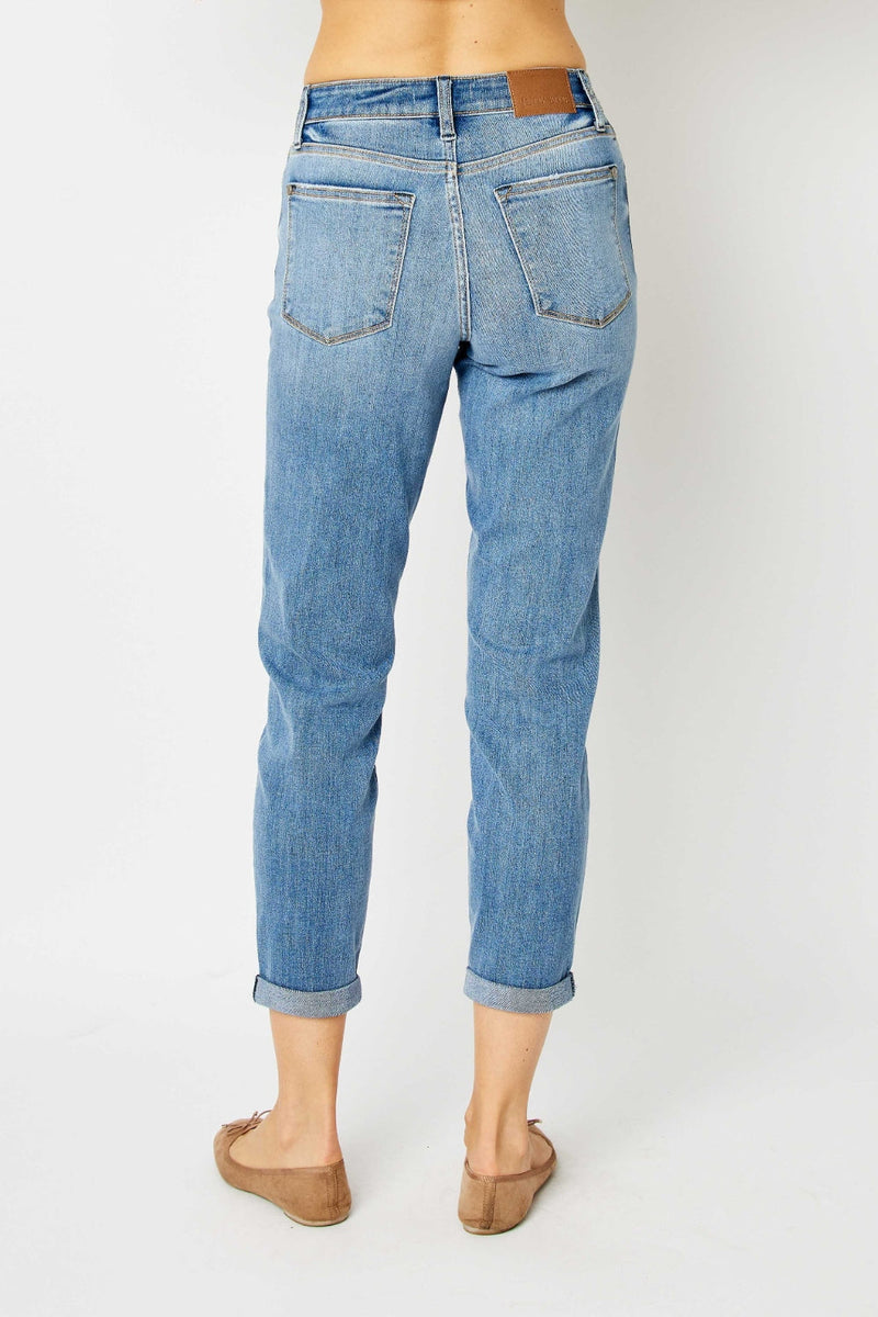 Judy Blue Full Size Cuffed Hem Slim Jeans Trandify deal