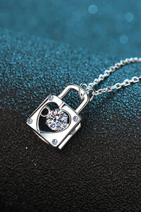 Adored Moissanite Lock Pendant Necklace Trandify Deal