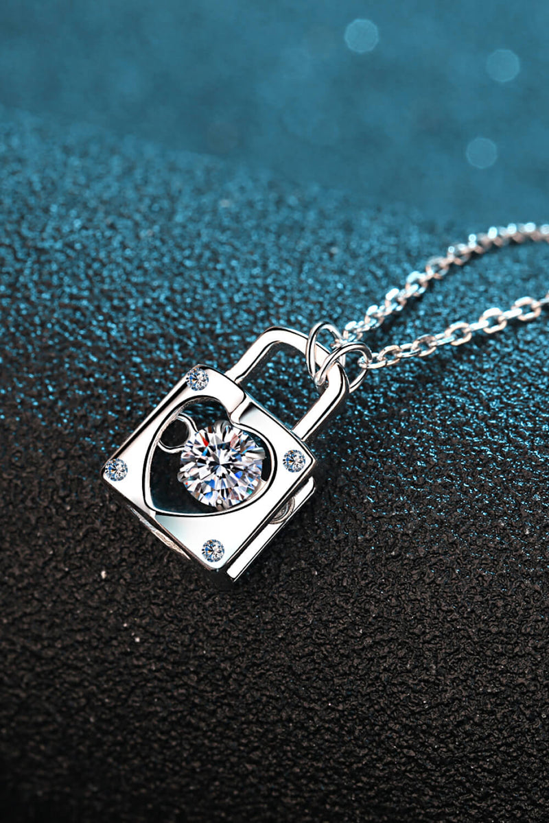 Adored Moissanite Lock Pendant Necklace Trandify Deal