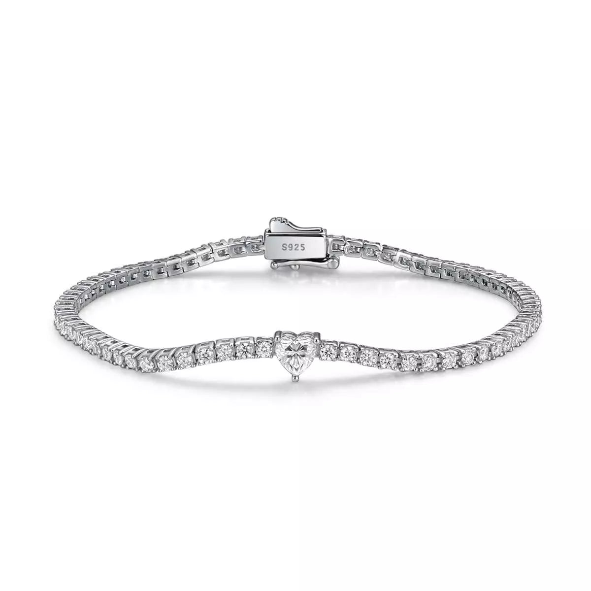 2.42 Ct Women's Moissanite Tennis Bracelet in Sterling Silver