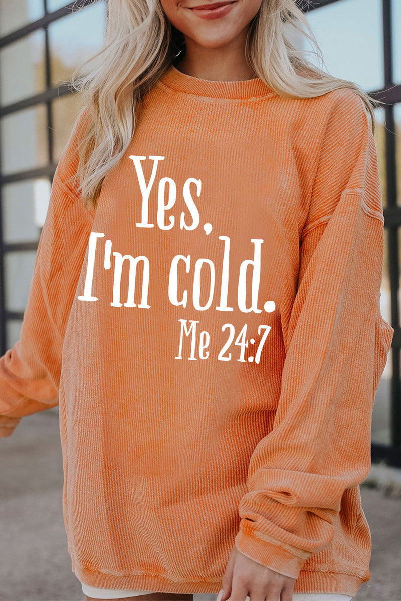 Letter Graphic Round Neck Long Sleeve Sweatshirt Trandify Deal