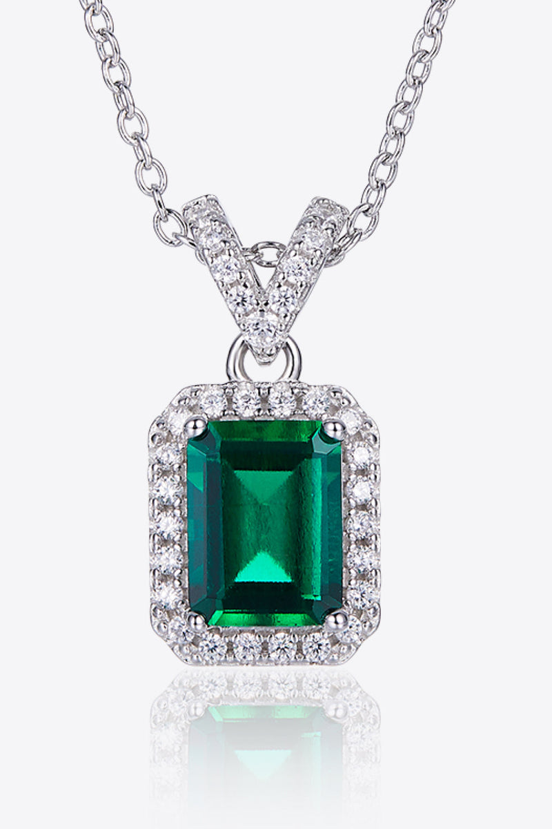 Adored 1.25 Carat Lab-Grown Emerald Pendant Necklace Trandify Deal