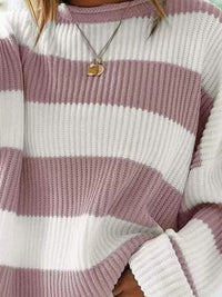 Round Neck Long Sleeve Sweater Trandify Deal