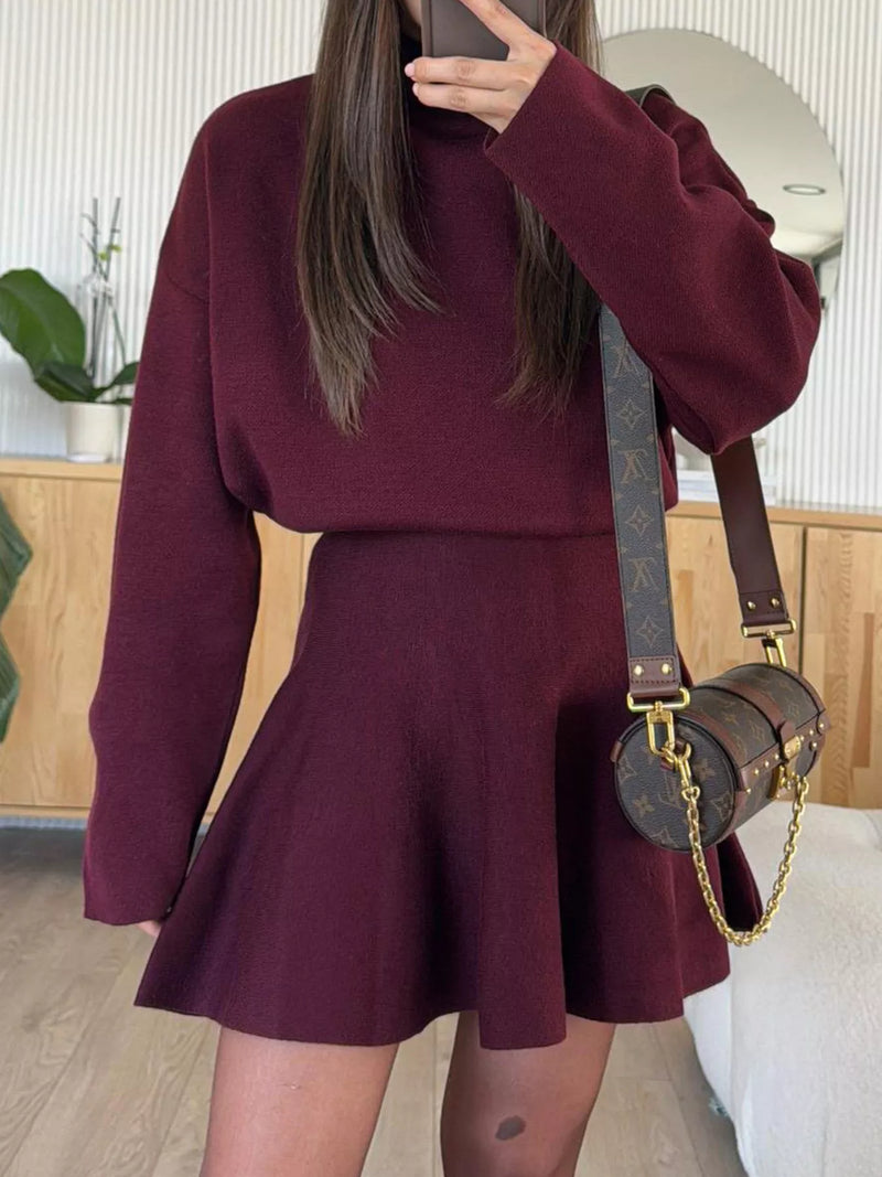 Women's ribbed knit sweater dress long sleeve mini fall outfit casual dress