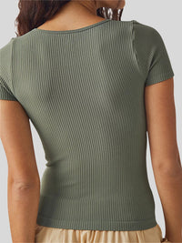 Round Neck Short Sleeve T-Shirt Trandify deal