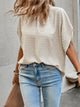 Swiss Dot Mock Neck Half Sleeve Blouse Trandify deal