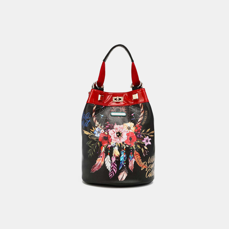 Nicole Lee USA Flower Pattern Adjustable Strap Backpack Bag Trandify Deal