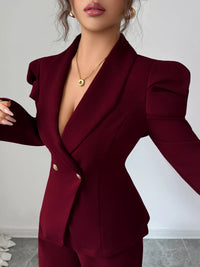 Women's Double Breasted Blazer & Pants Set | Regular & Petite