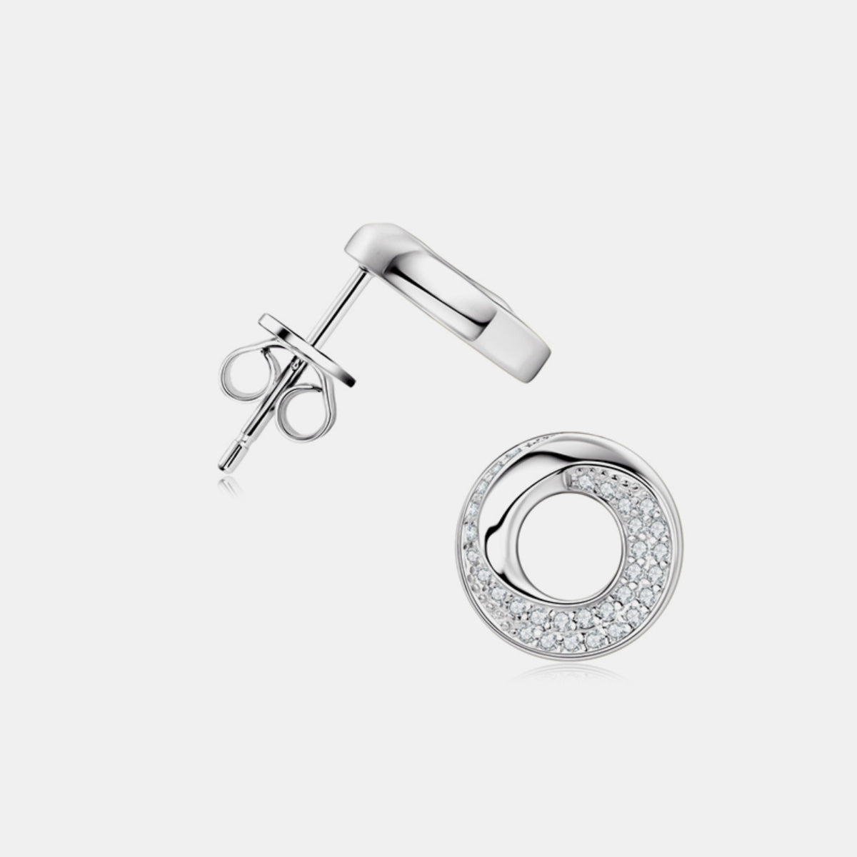 925 Sterling Silver Inlaid Moissanite Stud Earrings Trandify deal