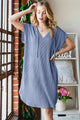Heimish Full Size Ribbed Short Sleeve Hooded Dress Trandify deal