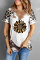 Sunflower Graphic Round Neck Short Sleeve T-Shirt Trandify Deal