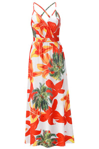 Crisscross Printed Surplice Cami Dress - Trandify Deal