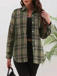 Soft cotton plaid shirt for women, stylish layering piece