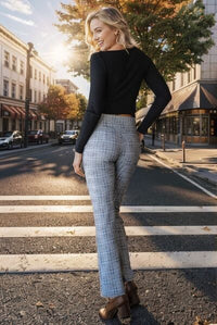 Plus Size Flare Pants with Wide Waist – Casual & Office Wear Outfit