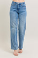 Plus Size Tummy Control Jeans: Vintage Wash Straight Leg