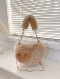 Heart Shape Faux Fur Handbag Trandify Deal