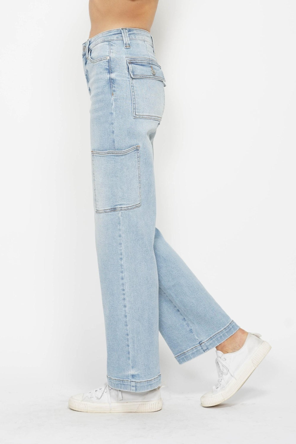 Judy Blue Full Size High Waist Straight Cargo Jeans Trandify Deal