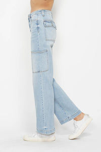 Judy Blue Full Size High Waist Straight Cargo Jeans Trandify Deal