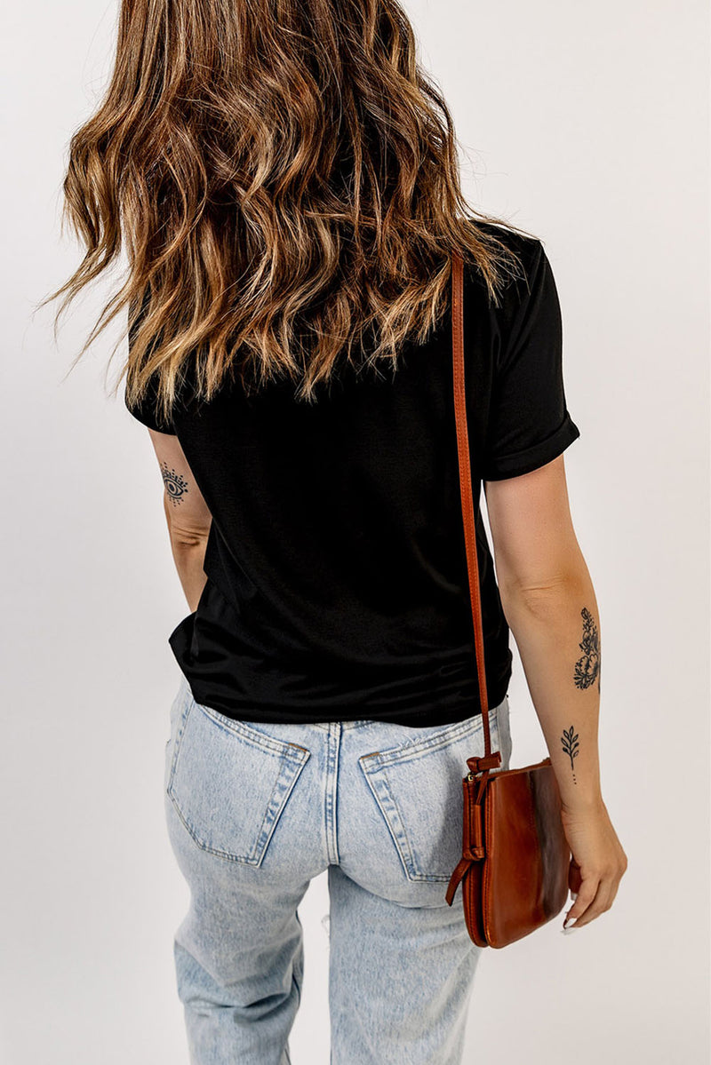 Bow Round Neck Short Sleeve T-Shirt - Trandify Deal